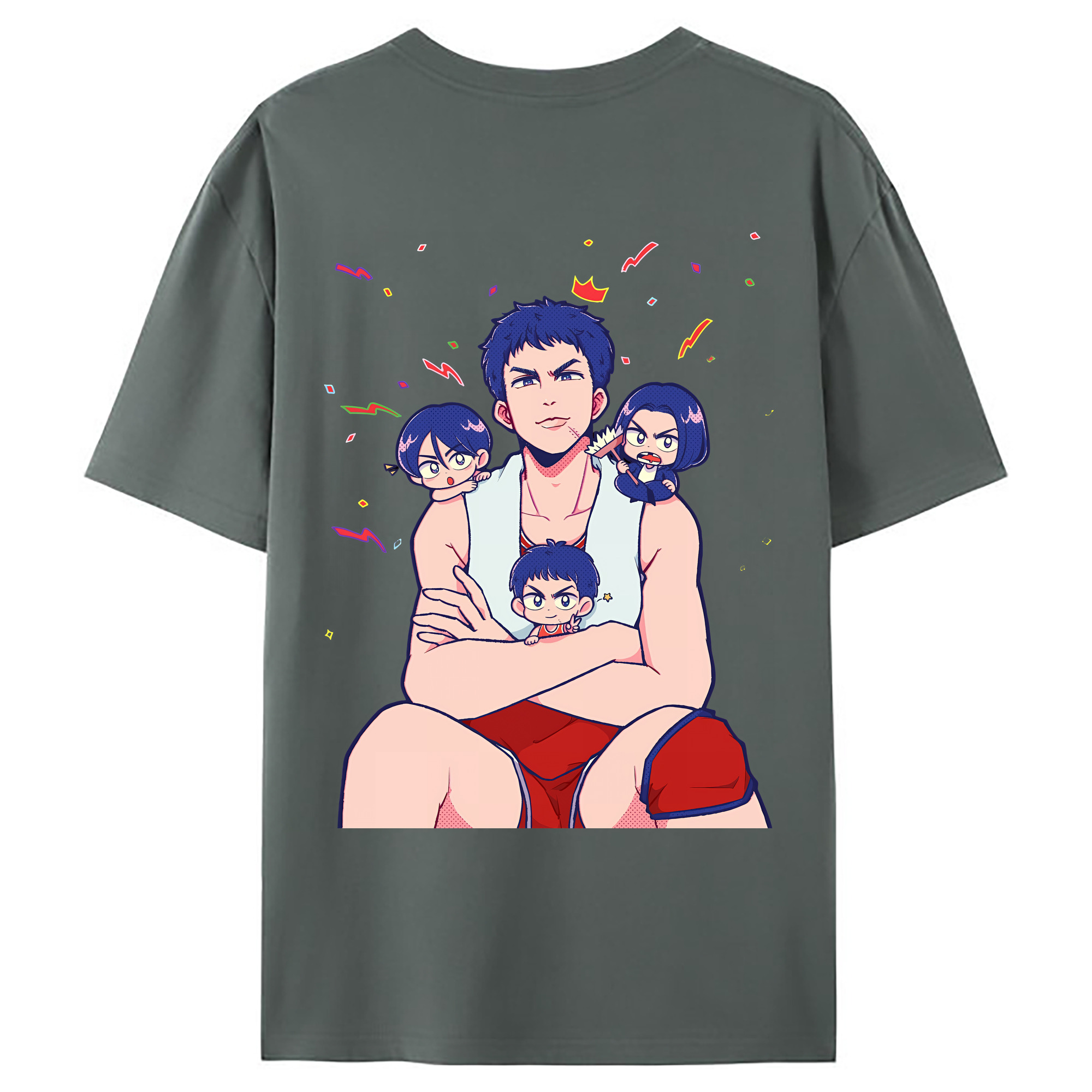 （画像用） SLAM DUNK／スラムダンク 綿100％ メンズ半袖Tシャツ（バックプリント） 通気性